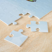 Wereldkaart waterverf kunstwerk puzzel (Zijkant)