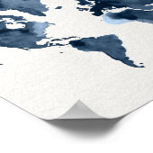 Wereldkaart Waterverf marine Poster (Hoek)