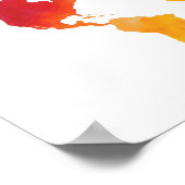 Wereldkaart waterverf - Oorspronkelijke Waterverf Poster (Hoek)