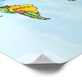 Wereldkaart waterverf poster (Hoek)