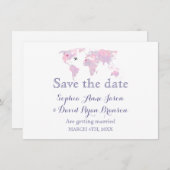 Wereldkaart Waterverf reisweddenschap Opslaan Datu Kaart (Voorkant / Achterkant)