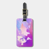 Wereldkaart Waterverf Roze Elegant Schone vintage Bagagelabel (Voorkant verticaal)