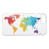Wereldkaart waterverf - Telefoongeval Case-Mate iPhone Case (Achterkant (Horizontaal))