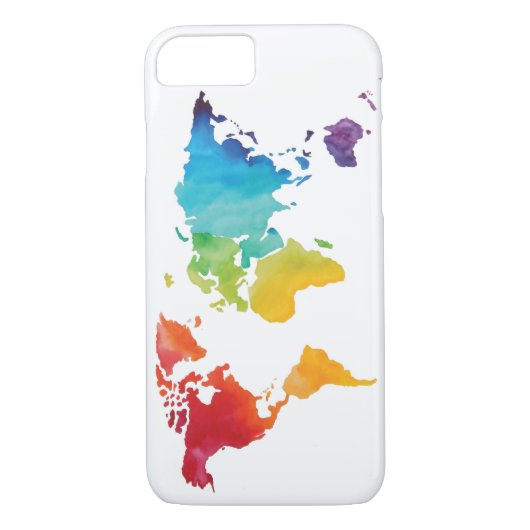 Wereldkaart waterverf - Telefoongeval Case-Mate iPhone Case (Achterkant)