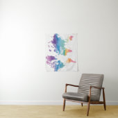 Wereldkaart waterverf wandkleed (In situ)