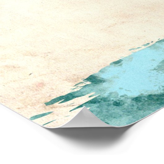 Wereldkaart Waterverven Poster (Hoek)