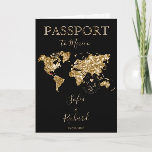 Wereldkaart Wedding Destination Passport Mexico (Voorkant)