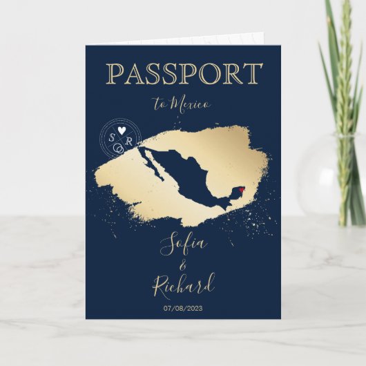 Wereldkaart Wedding Destination Passport Mexico (Voorkant)
