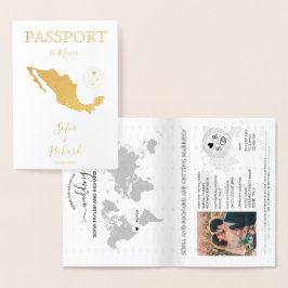 Wereldkaart Wedding Destination Passport Mexico Folie Kaarten