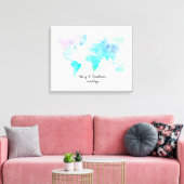 Wereldkaart Wedding Guest Book Alternative Canvas (Insitu (Woonkamer))