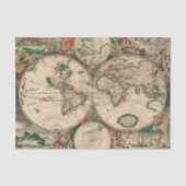 Wereldkaart weefselpapier 1689 Tissuepapier (Voorkant)