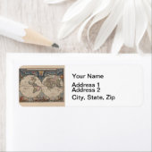 Wereldkaart Wereldbol Antiek reizen Etiket (Insitu)