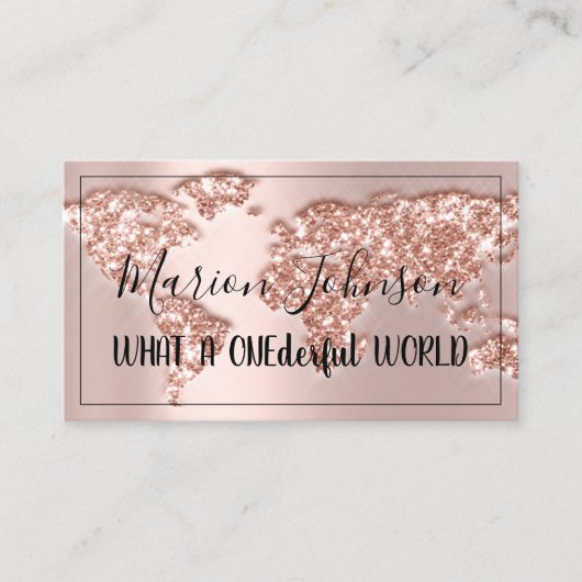 Wereldkaart Wereldbol Kaart Reisbureau Roos QRCODE Visitekaartje (Voorkant)