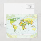Wereldkaart Wereldbol Landatlas Briefkaart (Voorkant / Achterkant)
