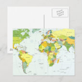 Wereldkaart Wereldbol Landatlas Briefkaart (Voorkant / Achterkant)
