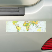 Wereldkaart Wereldbol Landatlas Bumpersticker (Op auto)