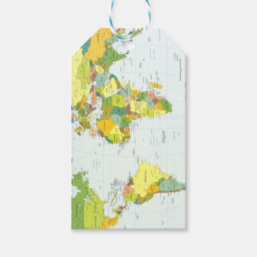 Wereldkaart Wereldbol Landatlas Cadeaulabel (Voorkant)