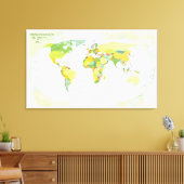 Wereldkaart Wereldbol Landatlas Canvas Afdruk (Insitu (Woonkamer))