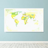 Wereldkaart Wereldbol Landatlas Canvas Afdruk (Insitu (Houten vloer))