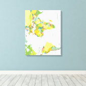 Wereldkaart Wereldbol Landatlas Canvas Afdruk (Insitu (Houten vloer))