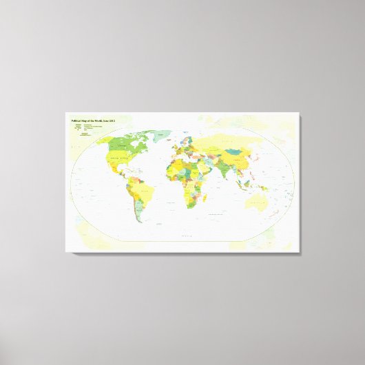 Wereldkaart Wereldbol Landatlas Canvas Afdruk (Voorkant)