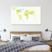 Wereldkaart Wereldbol Landatlas Canvas Afdruk (Insitu (Slaapkamer))