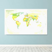 Wereldkaart Wereldbol Landatlas Canvas Afdruk (Insitu (Houten vloer))