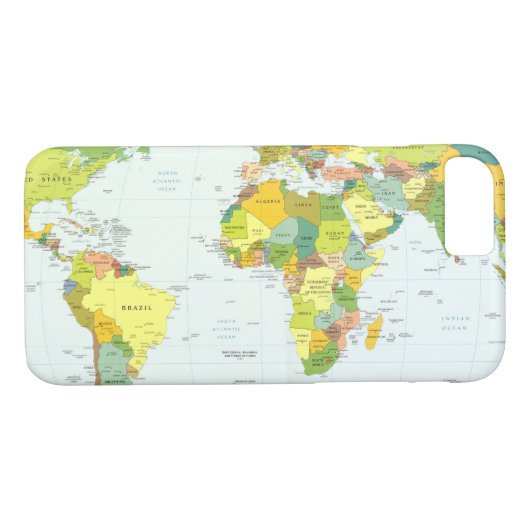 Wereldkaart Wereldbol Landatlas Case-Mate iPhone Case (Achterkant (Horizontaal))