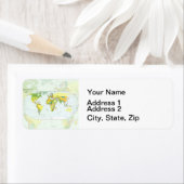 Wereldkaart Wereldbol Landatlas Etiket (Insitu)