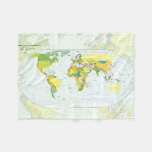 Wereldkaart Wereldbol Landatlas Fleece Deken