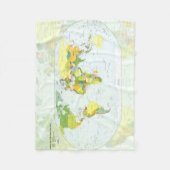 Wereldkaart Wereldbol Landatlas Fleece Deken (Voorkant)