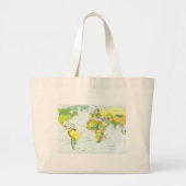Wereldkaart Wereldbol Landatlas Grote Tote Bag (Voorkant)