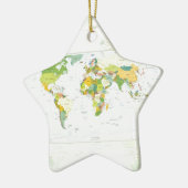 Wereldkaart Wereldbol Landatlas Keramisch Ornament (Links)