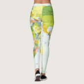 Wereldkaart Wereldbol Landatlas Leggings (Achterkant)