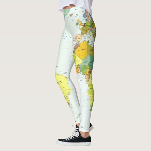 Wereldkaart Wereldbol Landatlas Leggings (Links)