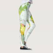 Wereldkaart Wereldbol Landatlas Leggings (Rechts)