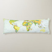 Wereldkaart Wereldbol Landatlas Lichaamskussen (Voorkant)