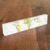 Wereldkaart Wereldbol Landatlas Naambordje (Zijkant)