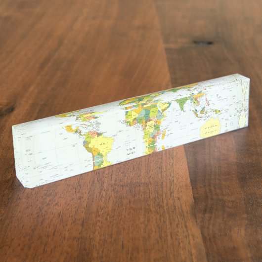 Wereldkaart Wereldbol Landatlas Naambordje (Zijkant)