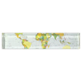 Wereldkaart Wereldbol Landatlas Naambordje (Voorkant)