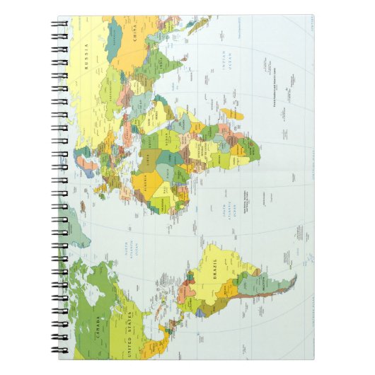 Wereldkaart Wereldbol Landatlas Notitieboek (Voorkant)