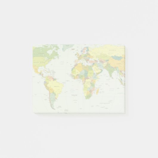 Wereldkaart Wereldbol Landatlas Post-it® Notes (Voorkant)