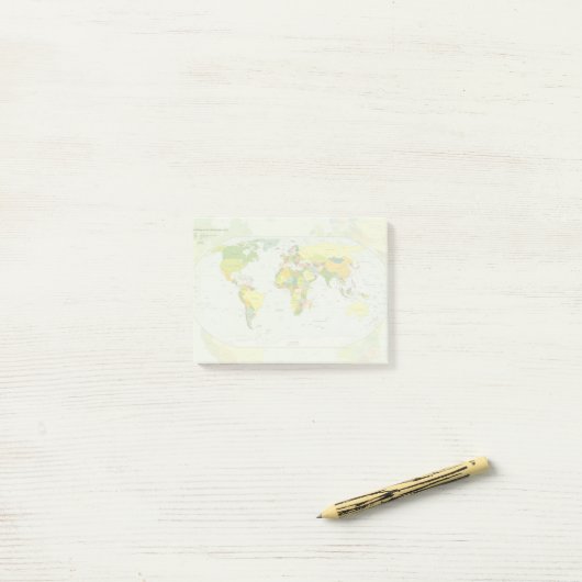 Wereldkaart Wereldbol Landatlas Post-it® Notes (Op bureau)