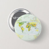 Wereldkaart Wereldbol Landatlas Ronde Button 5,7 Cm (Voorkant /achterkant)