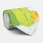 Wereldkaart Wereldbol Landatlas Stropdas (Opgerold)