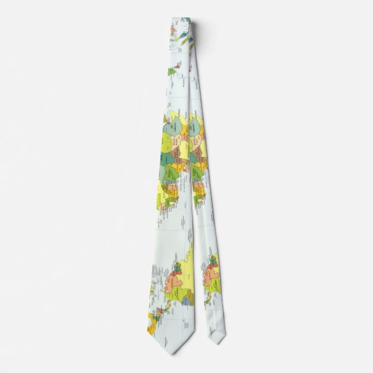 Wereldkaart Wereldbol Landatlas Stropdas (Voorkant)