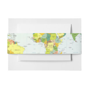 Wereldkaart Wereldbol Landatlas Uitnodigingen Wikkel