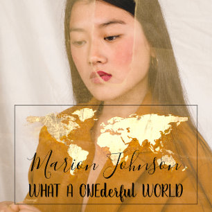 Wereldkaart Wereldbol Map Reisbureau Gold Logo QR Visitekaartje