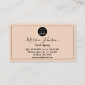 Wereldkaart Wereldbol Map Reisbureau Gold QR Blush Visitekaartje (Achterkant)