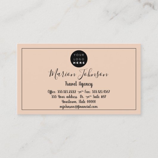 Wereldkaart Wereldbol Map Reisbureau Gold QR Blush Visitekaartje (Achterkant)